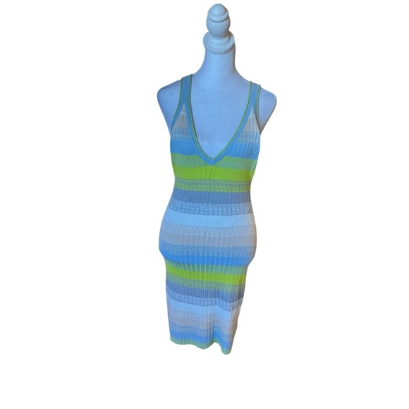 Daily Practice x Anthropologie - Tuvalu Stripe Rib Knit Racerback Dress Sz XS - Picture 2 of 10